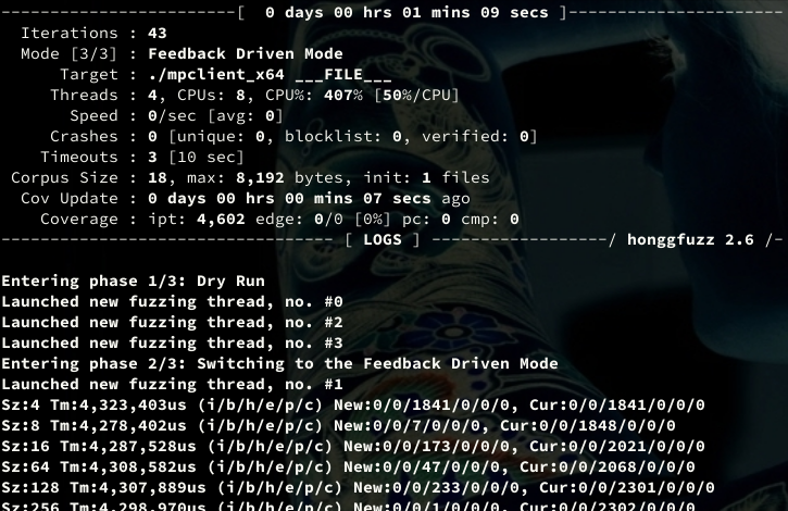 Non-persistent honggfuzz execution with IPT