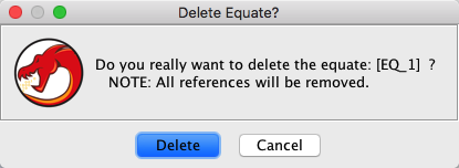 Confirm Equate Delete Dialog